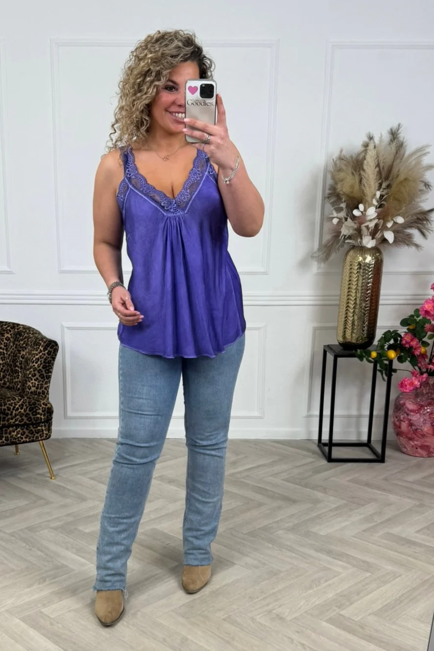 Curvy Bibi Lace Top - Purple - Image 2