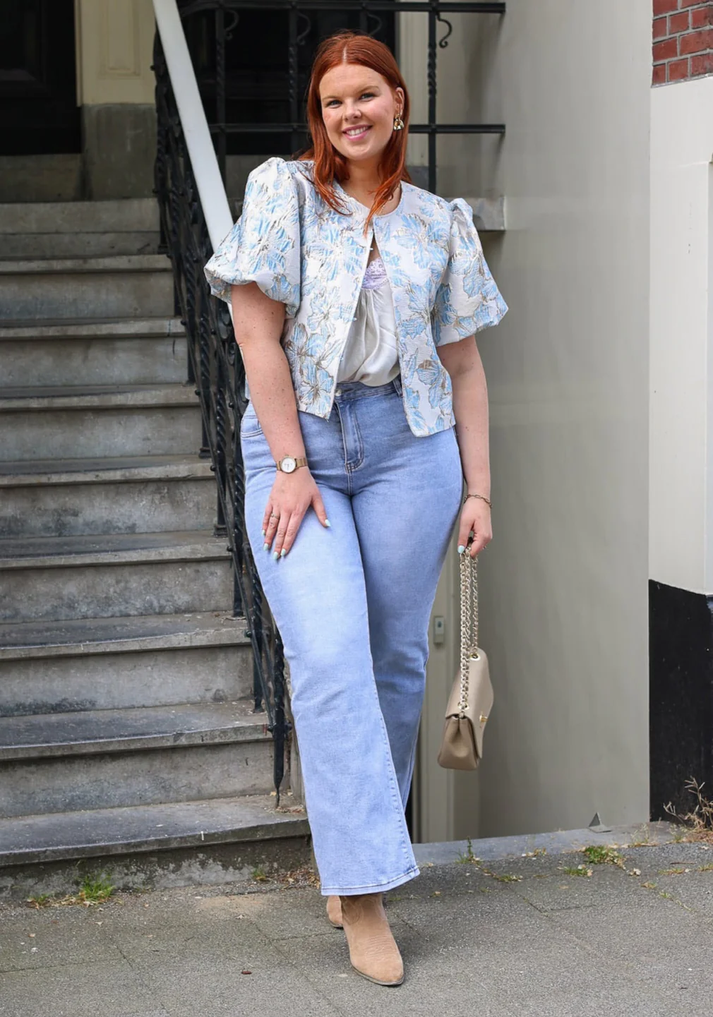Curvy Goodies Wide Leg Jeans - Lightblue