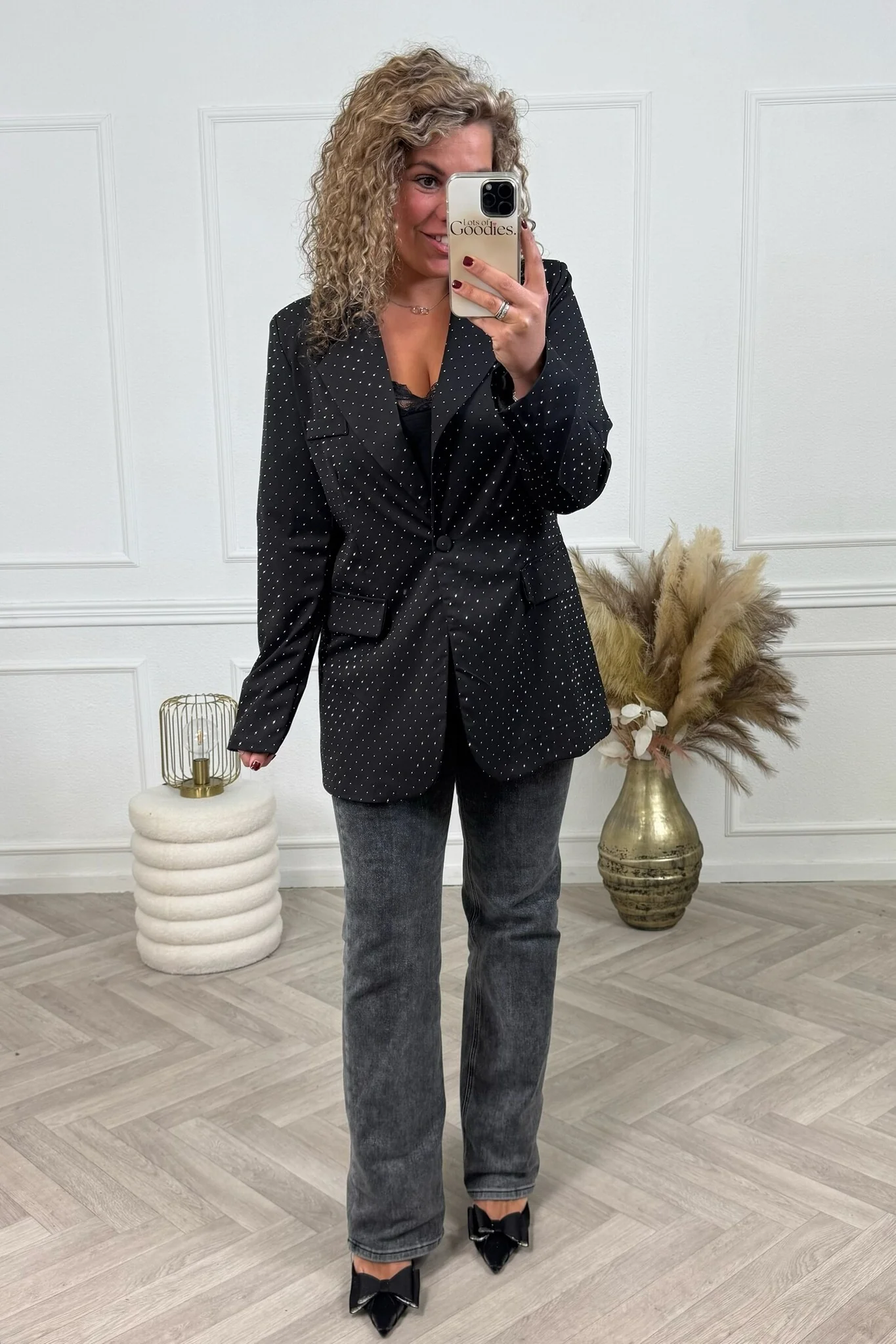 Curvy Hailey Strass Blazer - Black - Image 2