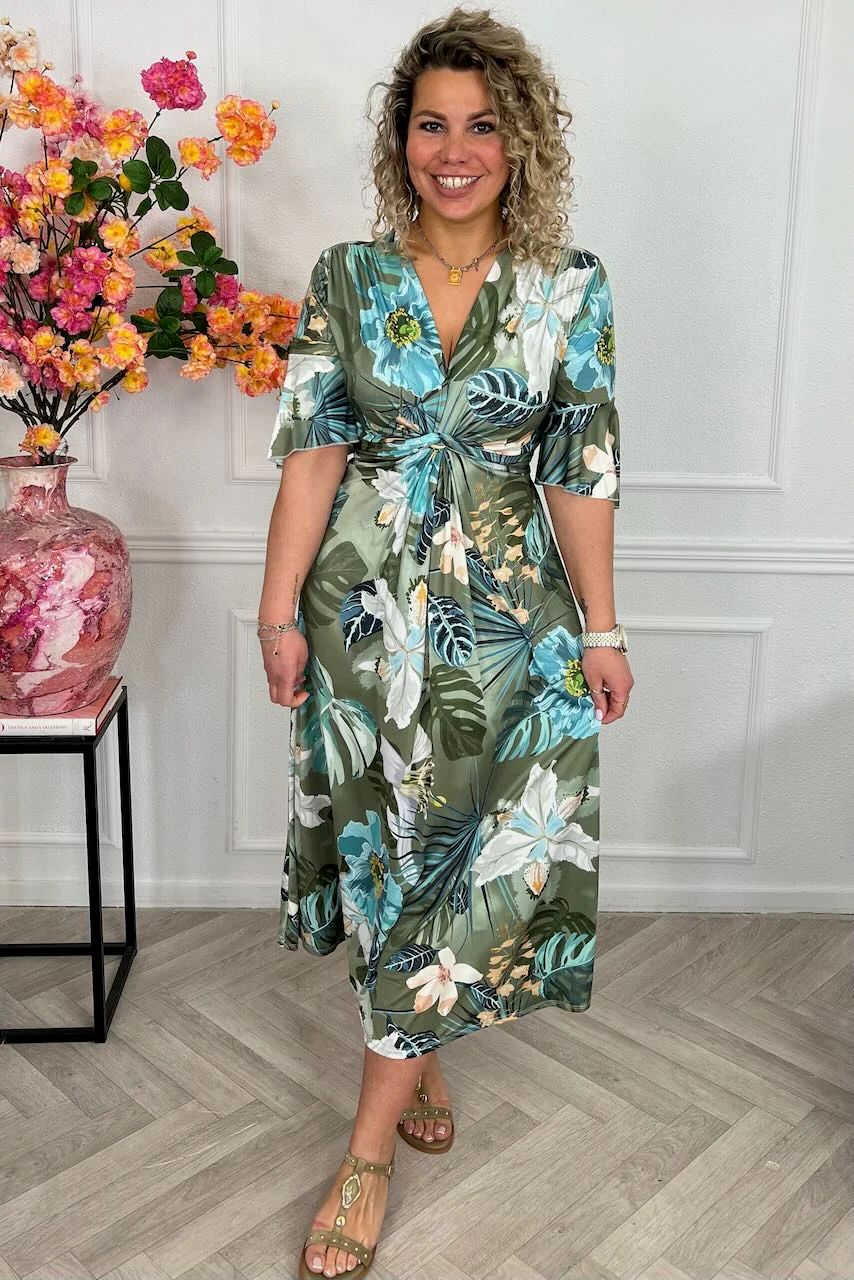 Curvy Knotted Forest Dress - Turquoise - Image 2