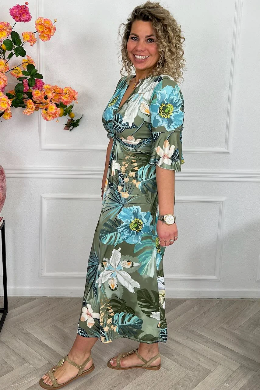 Curvy Knotted Forest Dress - Turquoise - Image 3