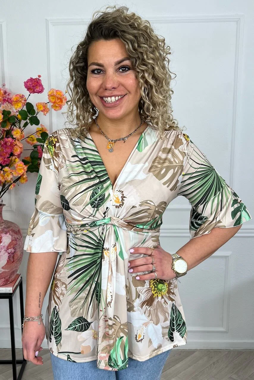 Curvy Knotted Forest Top - Beige