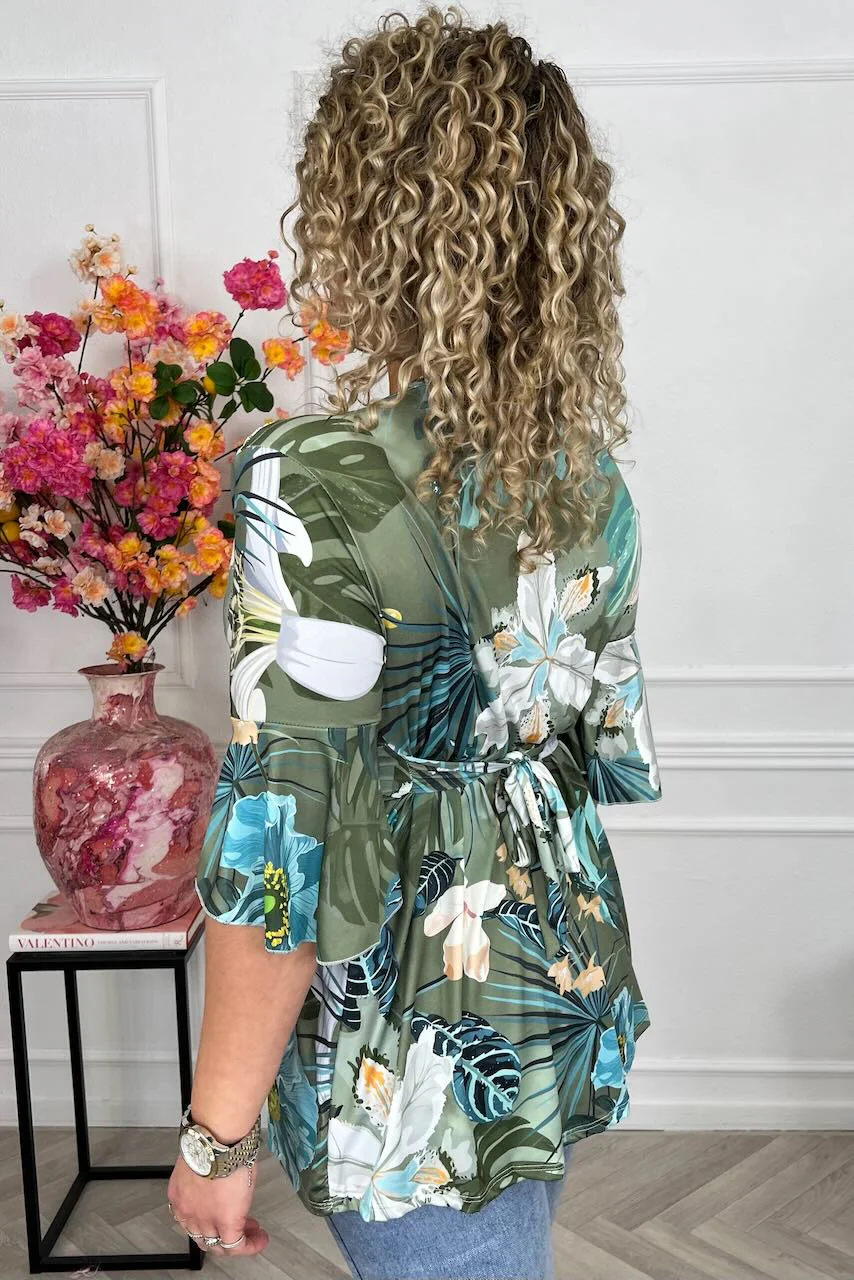 Curvy Knotted Forest Top - Turquoise - Image 4