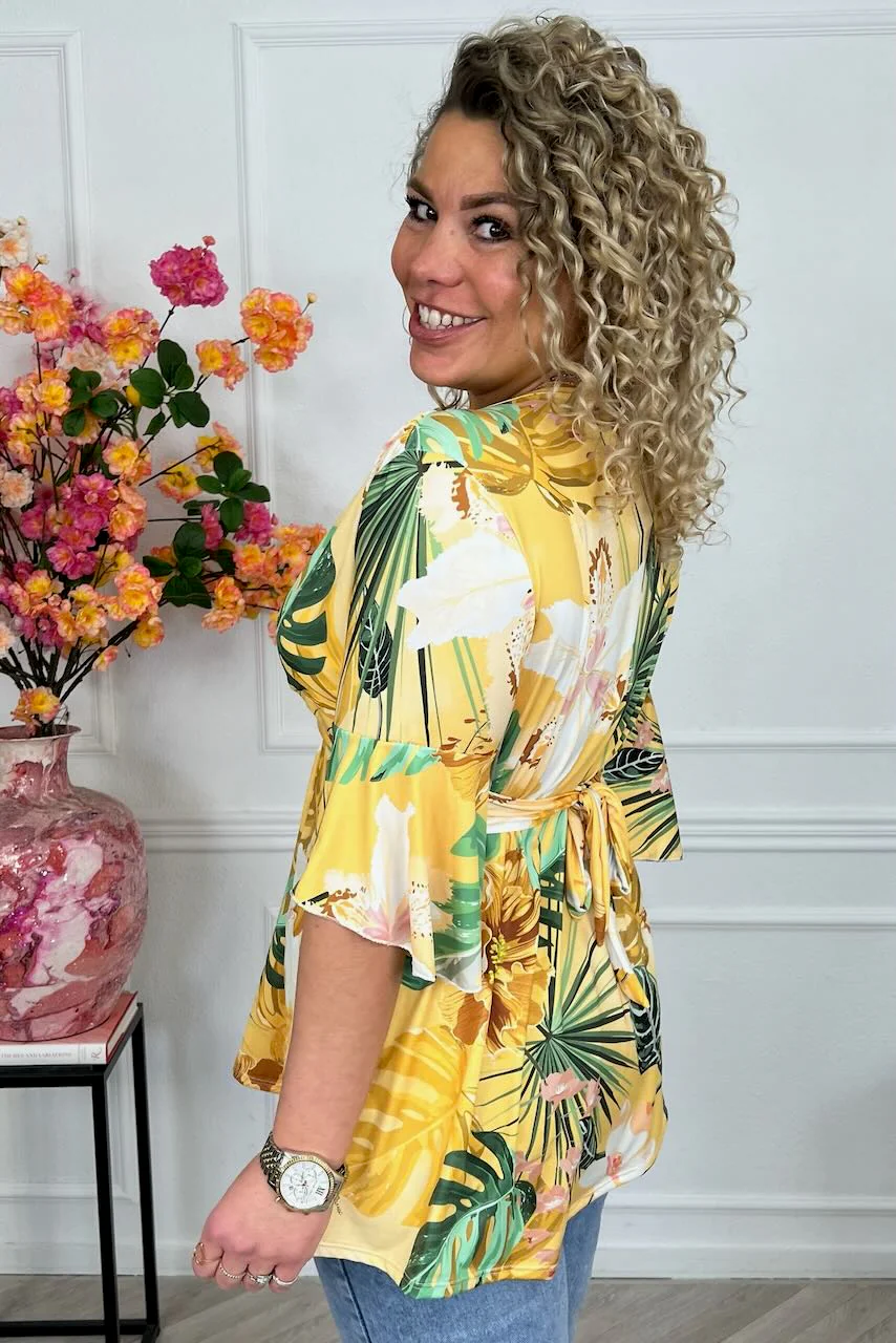 Curvy Knotted Forest Top - Yellow - Image 3