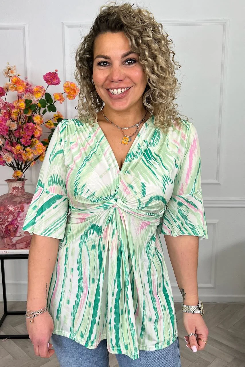 Curvy Knotted Rosa Top - Green
