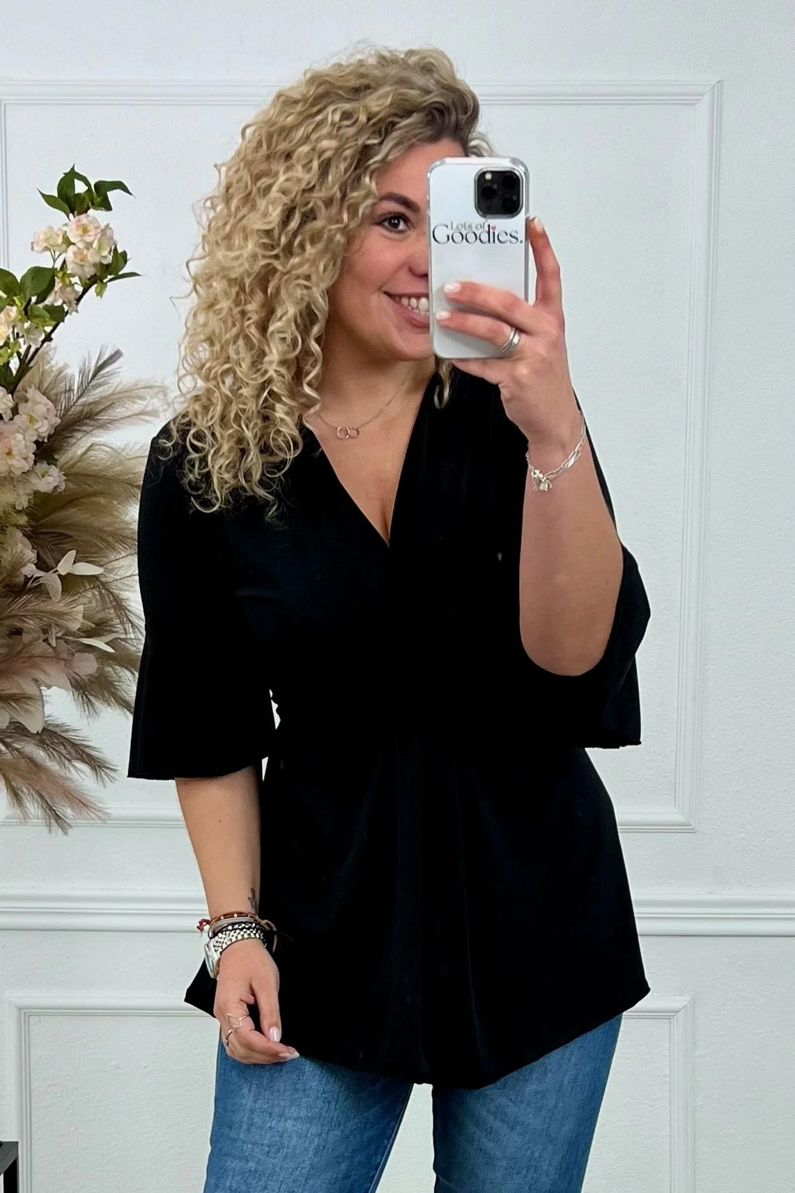 Curvy Knotted Top - Black