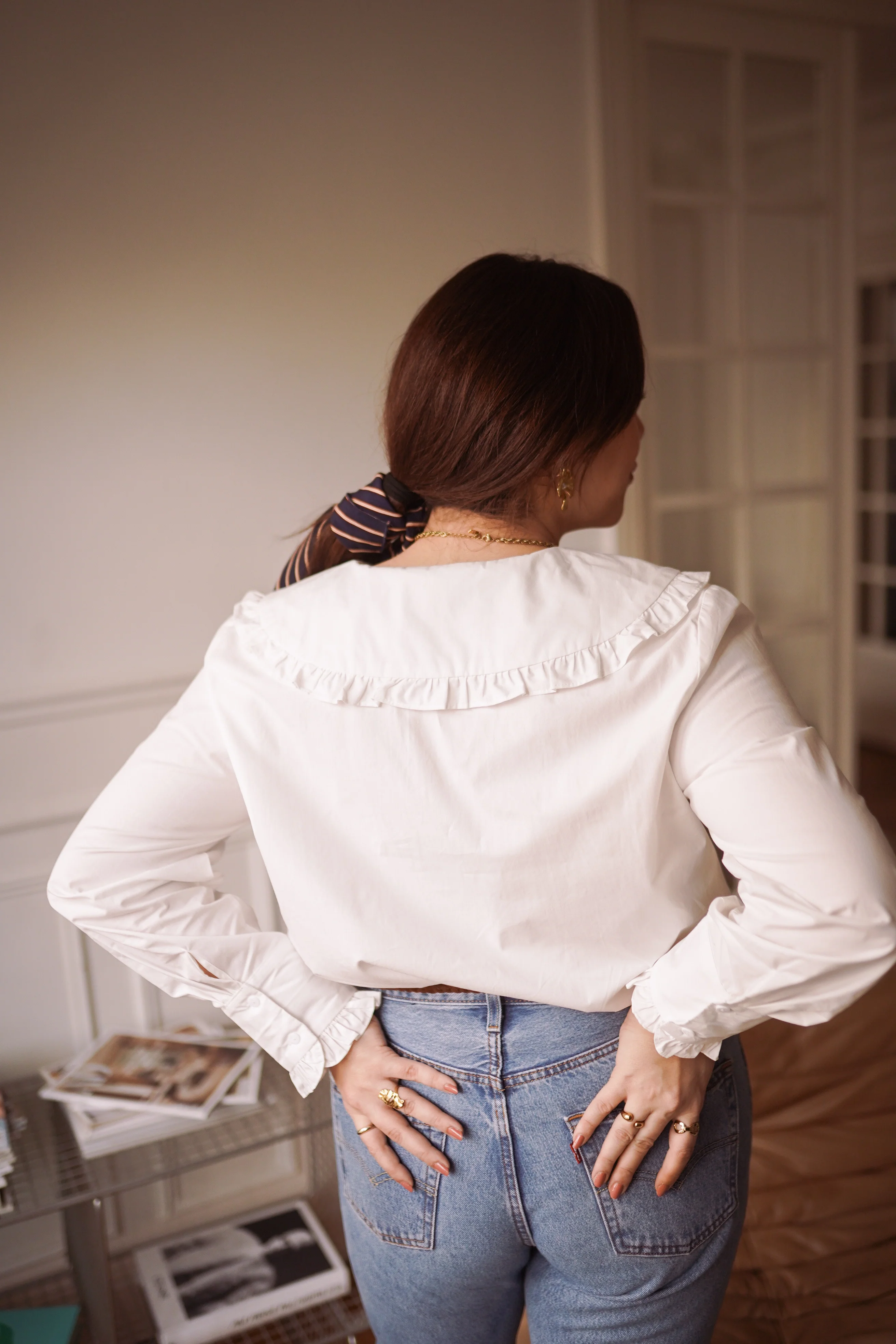 Curvy Lois Collar Blouse - White - Image 4