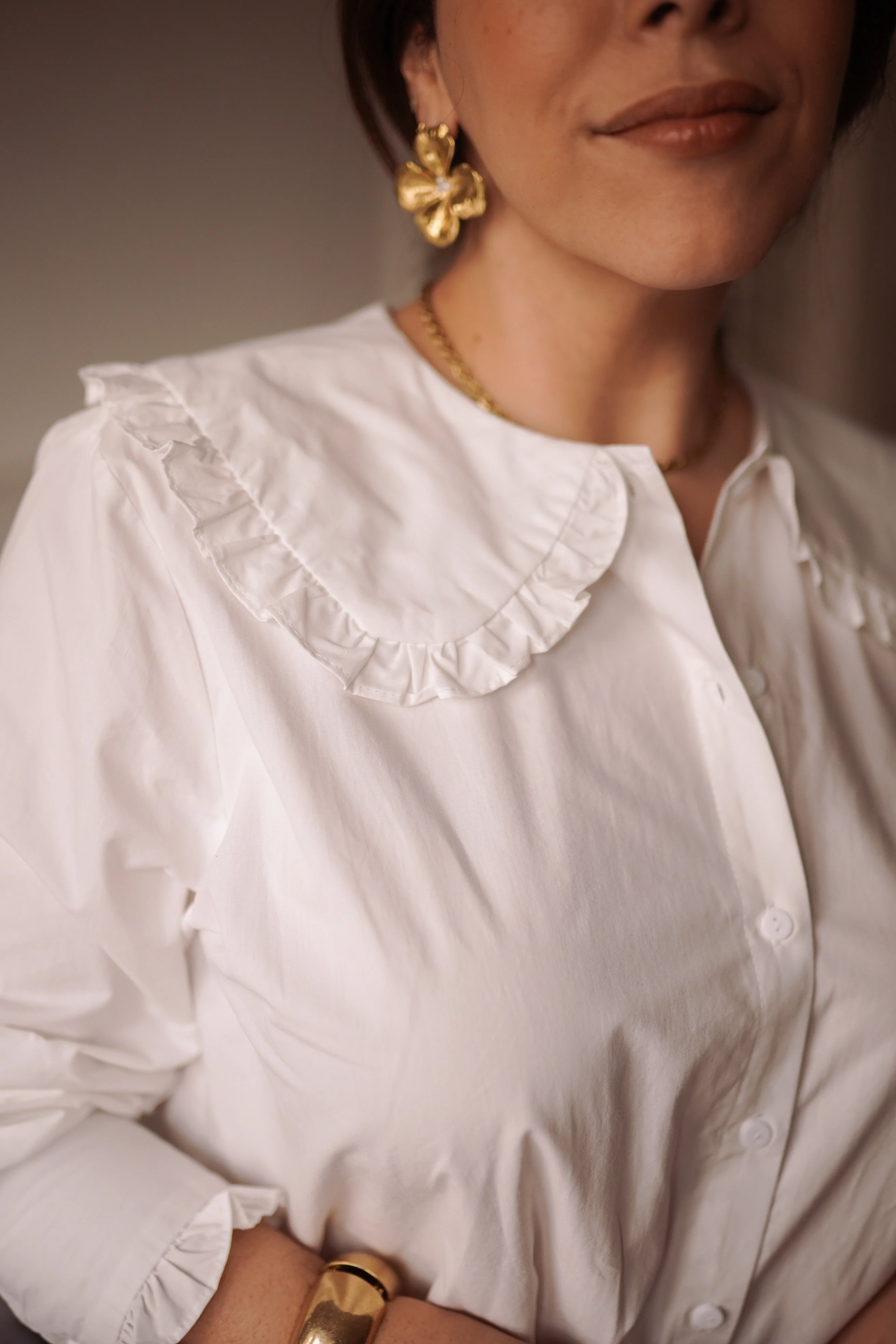 Curvy Lois Collar Blouse - White - Image 5