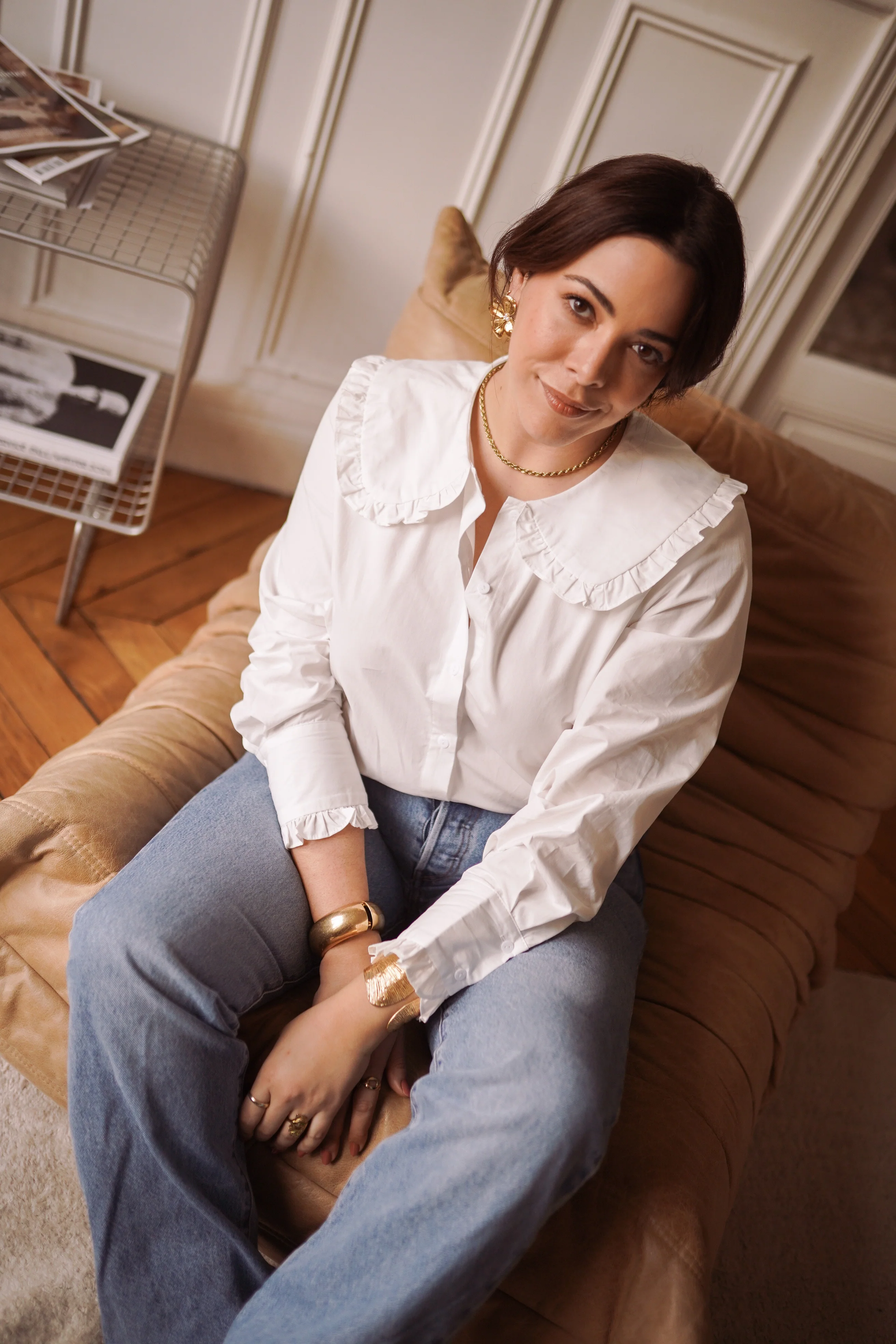 Curvy Lois Collar Blouse - White - Image 7