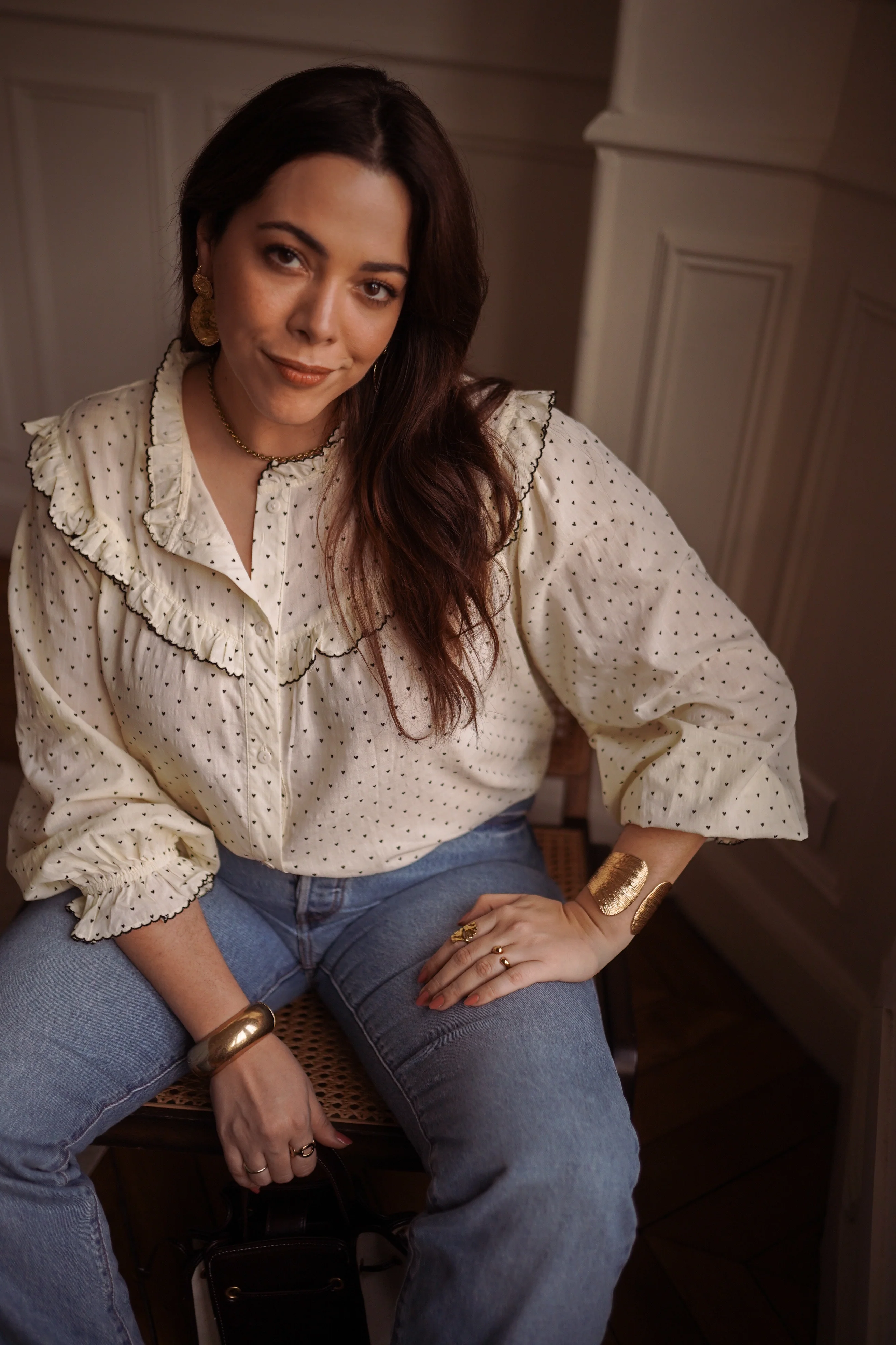 Curvy Lola Ruffle Hearts Blouse - White - Image 5