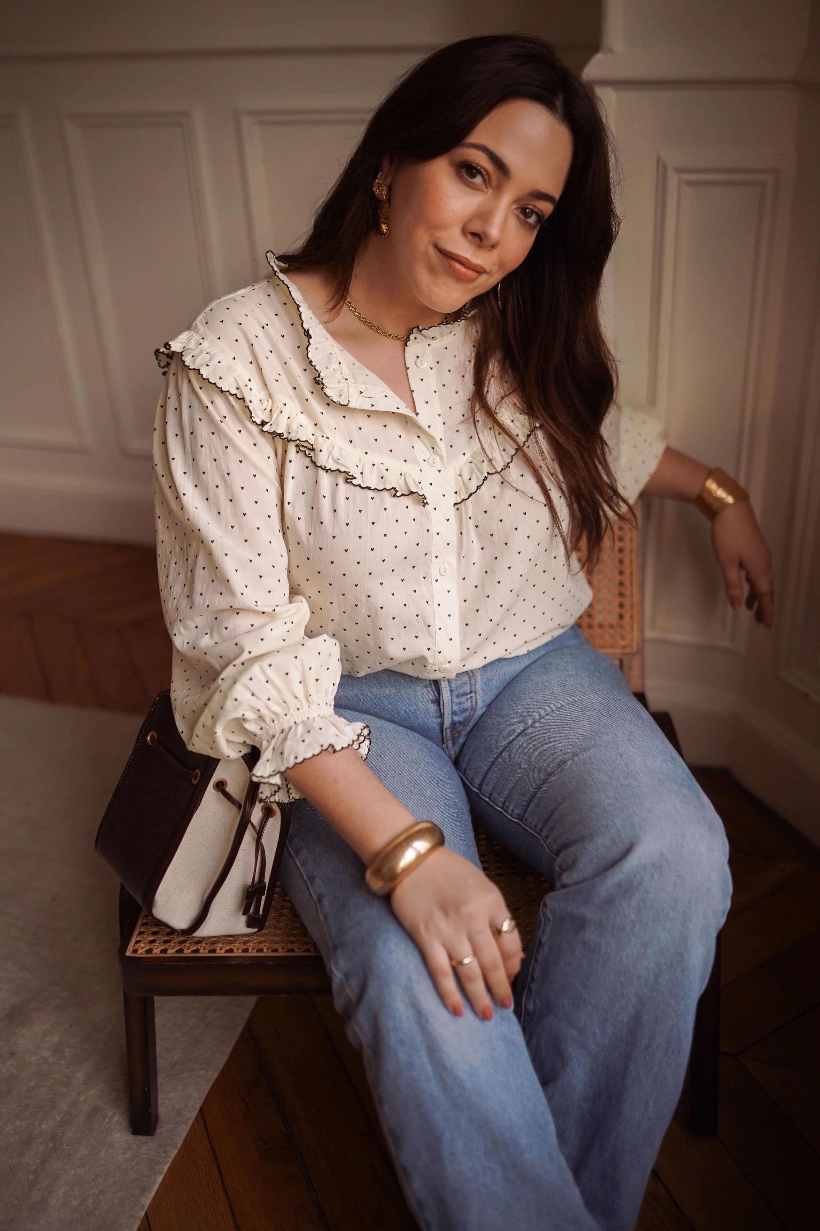 Curvy Lola Ruffle Hearts Blouse - White - Image 6