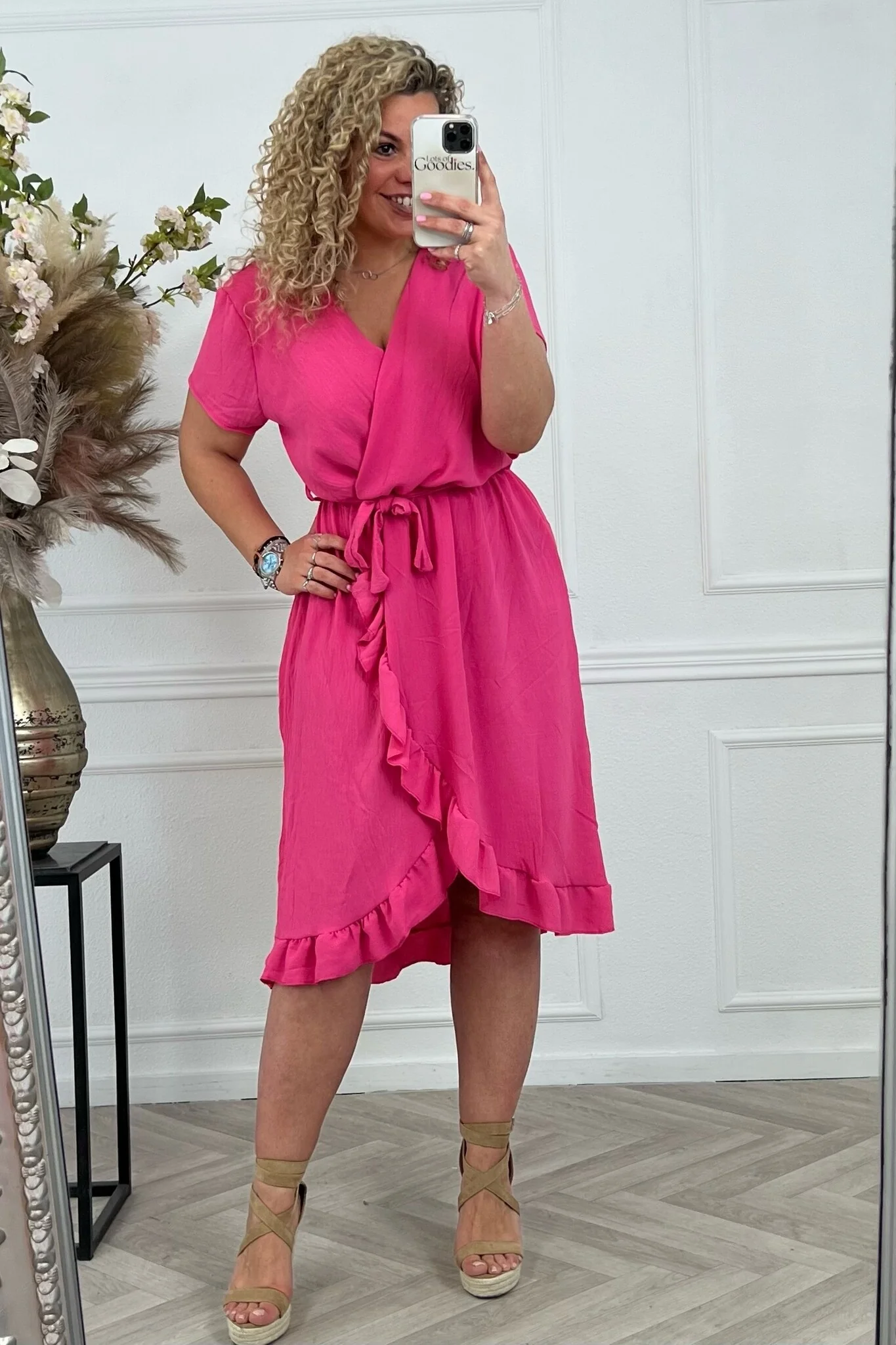 Curvy Musthave Spanish Dress - Fuchsia