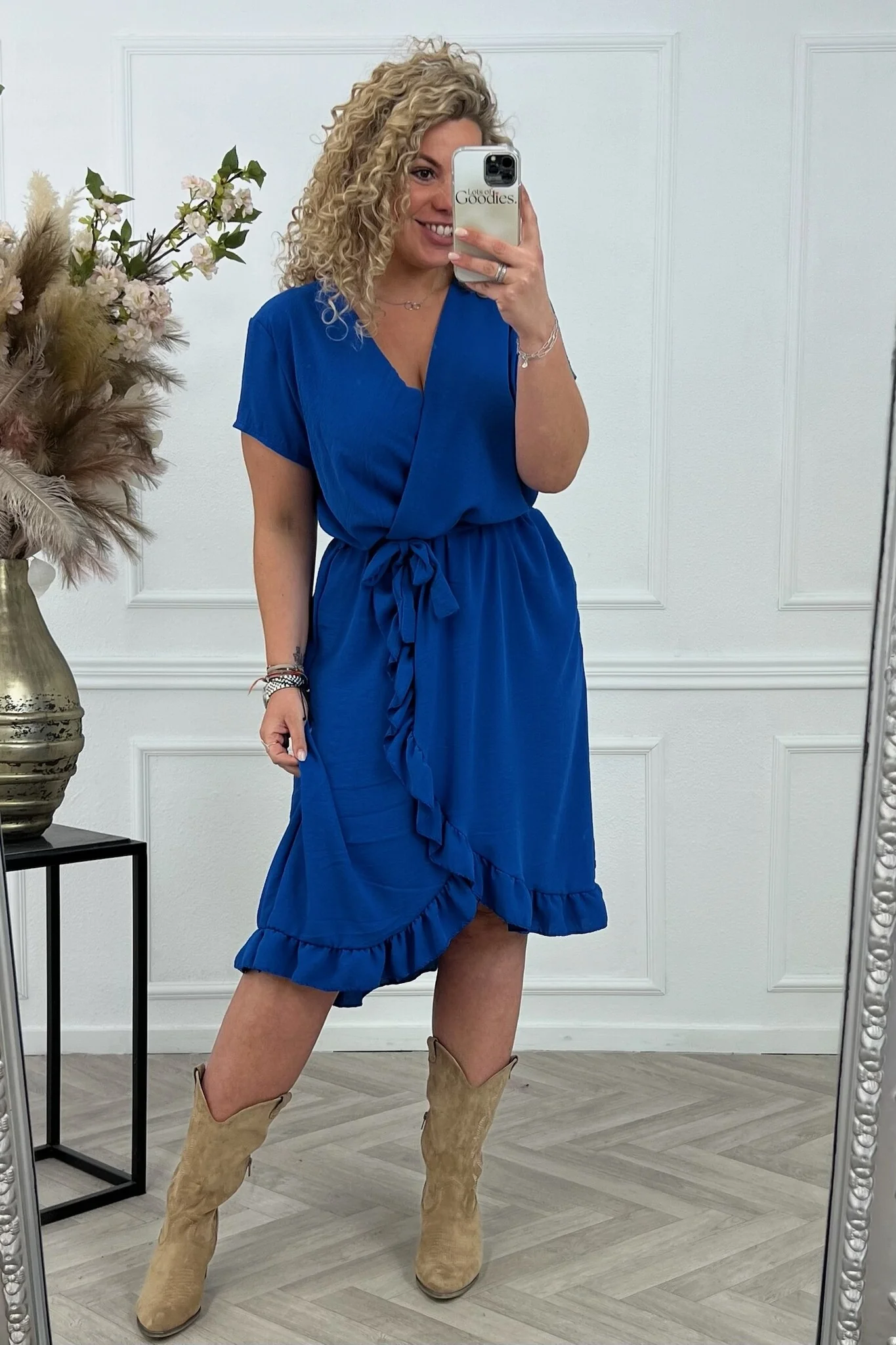 Curvy Musthave Spanish Dress - Kobalt