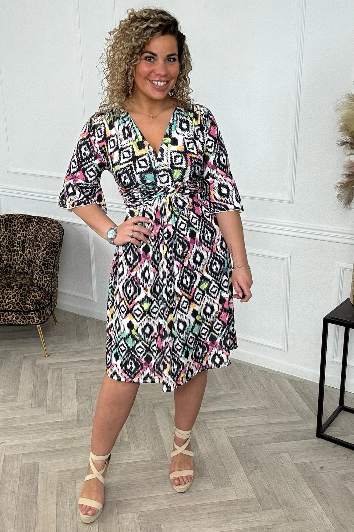 Curvy Short Knotted Eloise Dress - Black