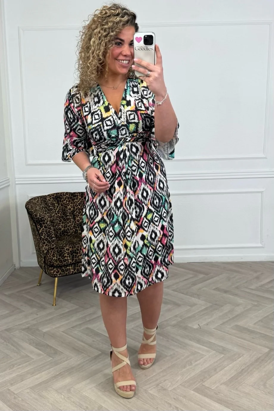 Curvy Short Knotted Eloise Dress - Black - Image 3