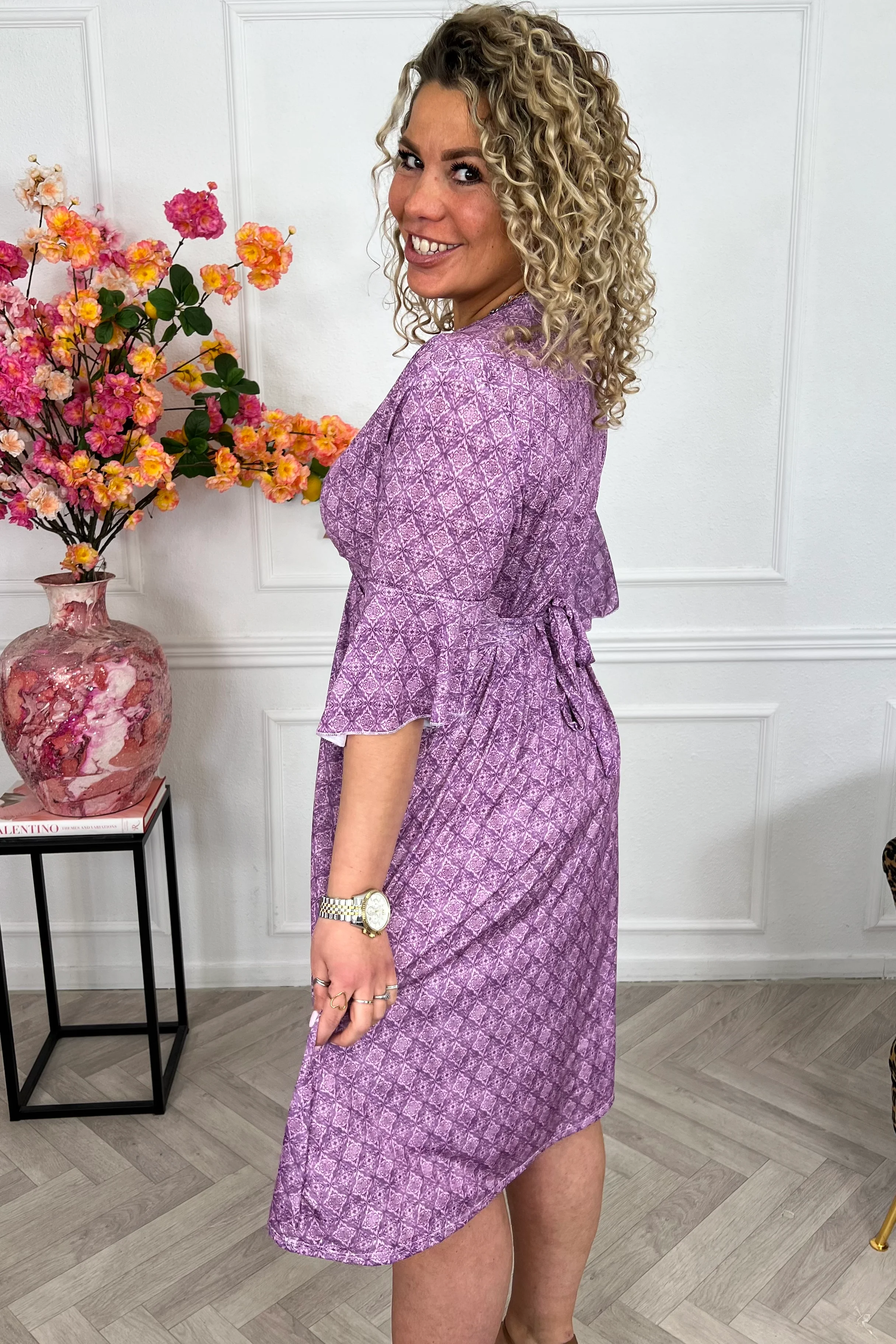 Curvy Short Knotted Violette Dress - Lila - Image 4