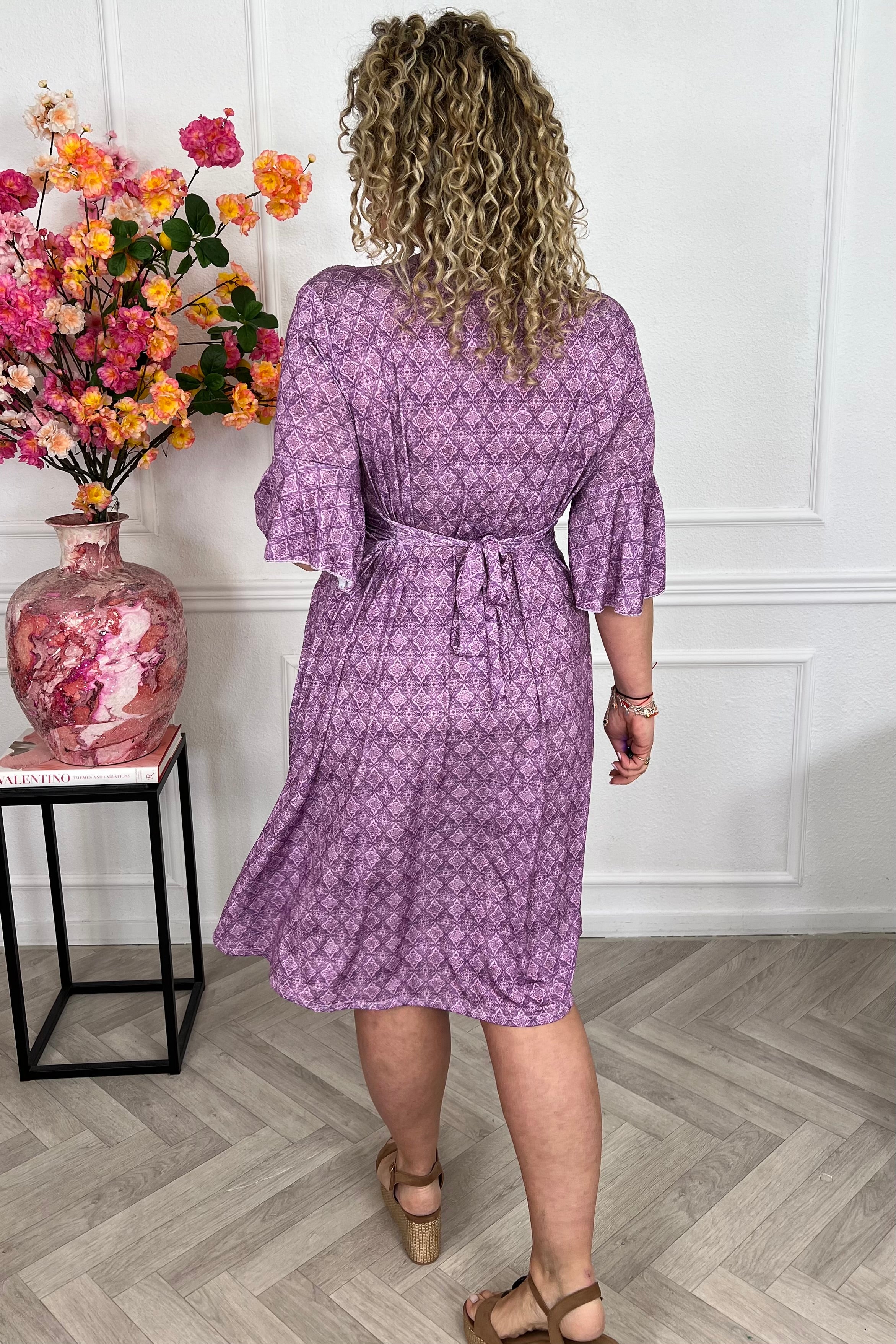 Curvy Short Knotted Violette Dress - Lila - Image 5