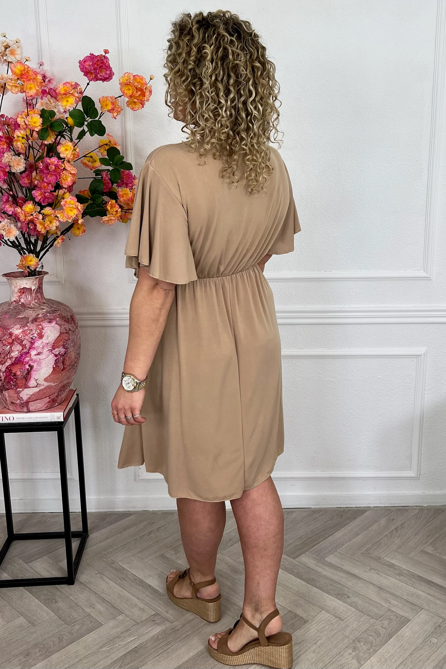Curvy Short Positano Dress - Camel - Image 7