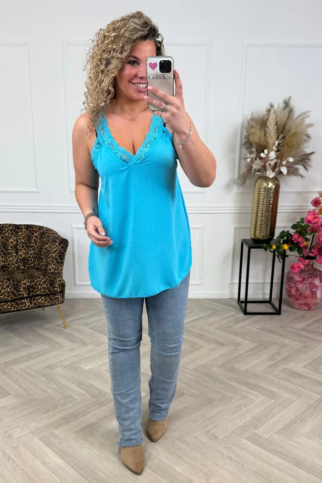 Curvy Sisi Lace Top - Blue