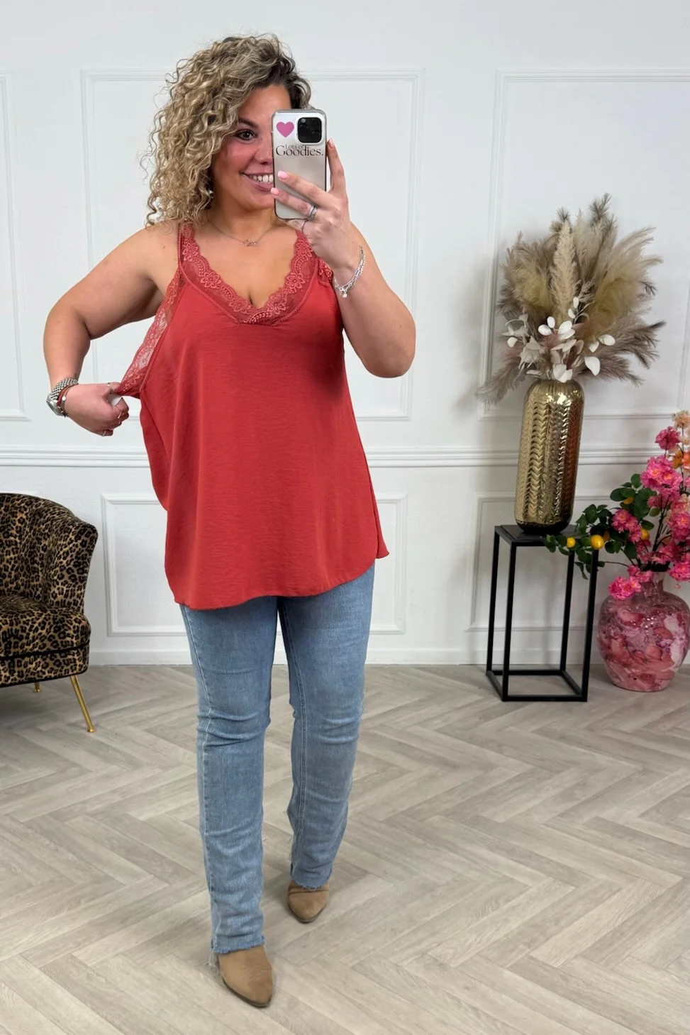 Curvy Sisi Lace Top - Brique - Image 2