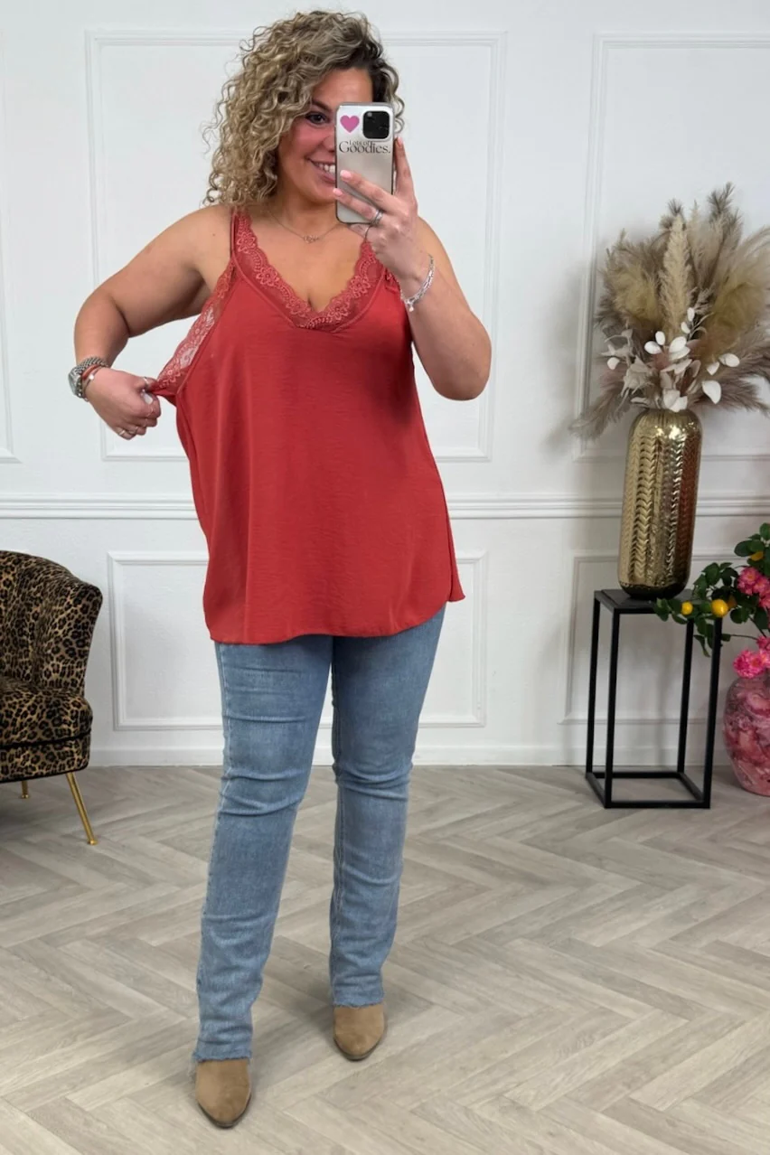 Curvy Sisi Lace Top - Brique - Image 3