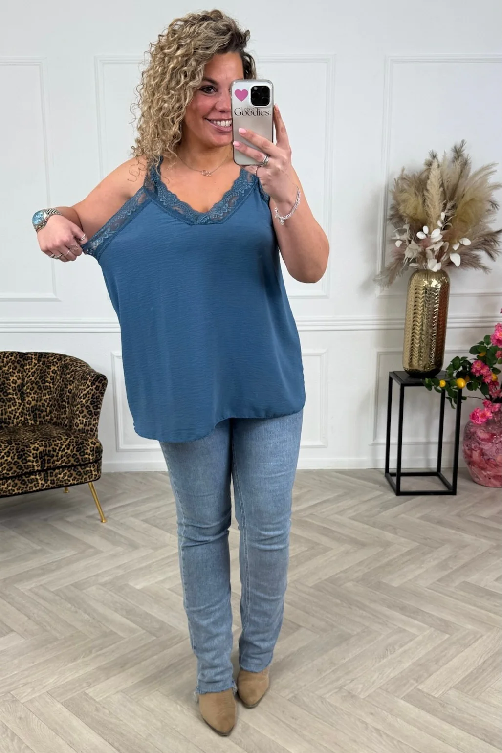 Curvy Sisi Lace Top - Denim - Image 3