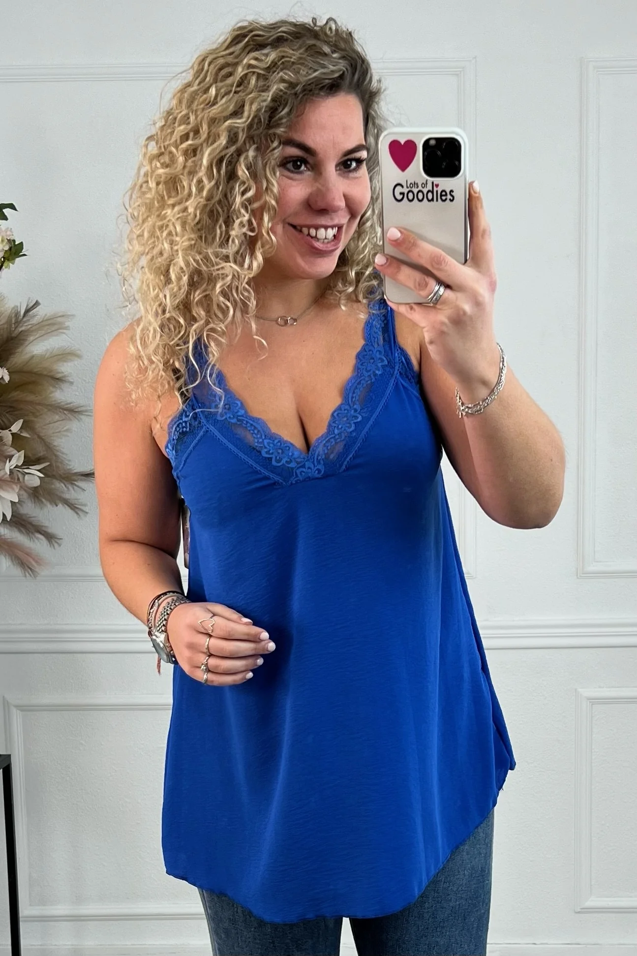 Curvy Sisi Lace Top - Kobalt