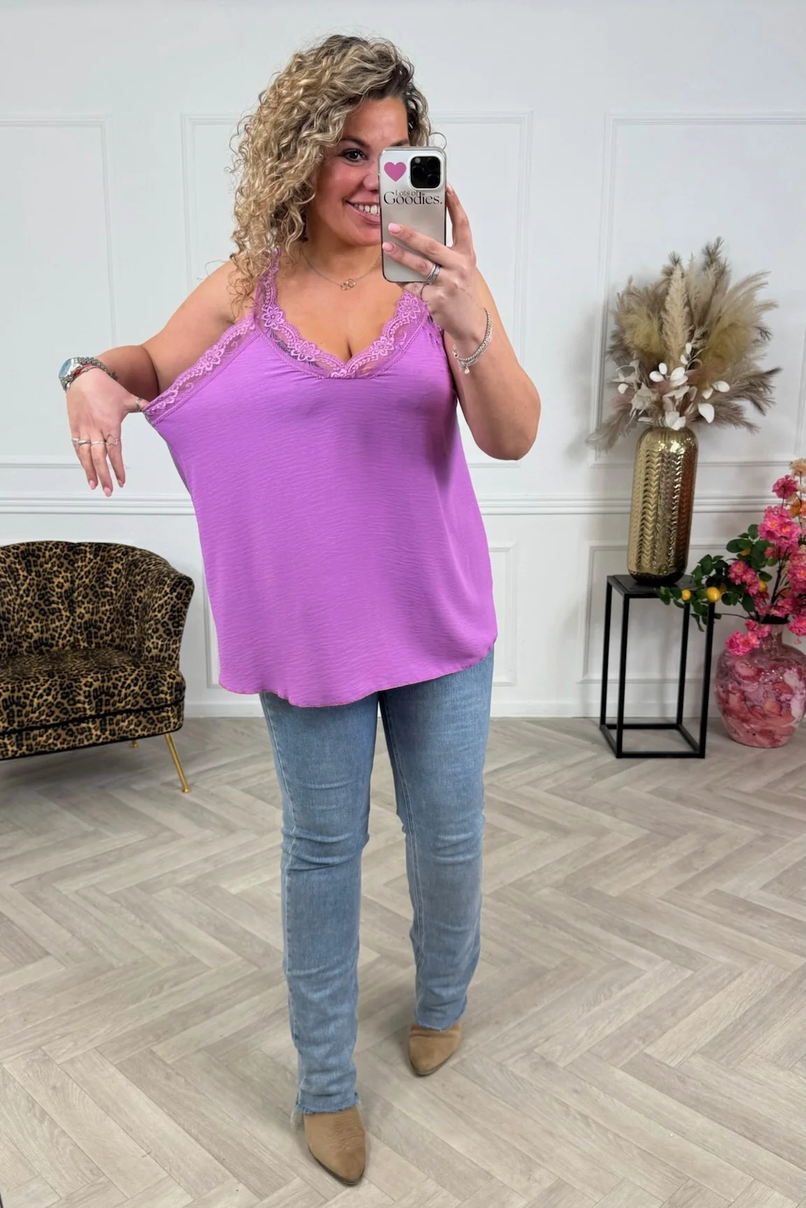 Curvy Sisi Lace Top - Mauve - Image 3