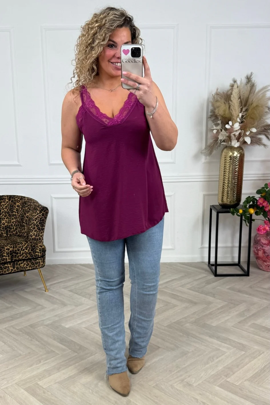 Curvy Sisi Lace Top - Raspberry - Image 3