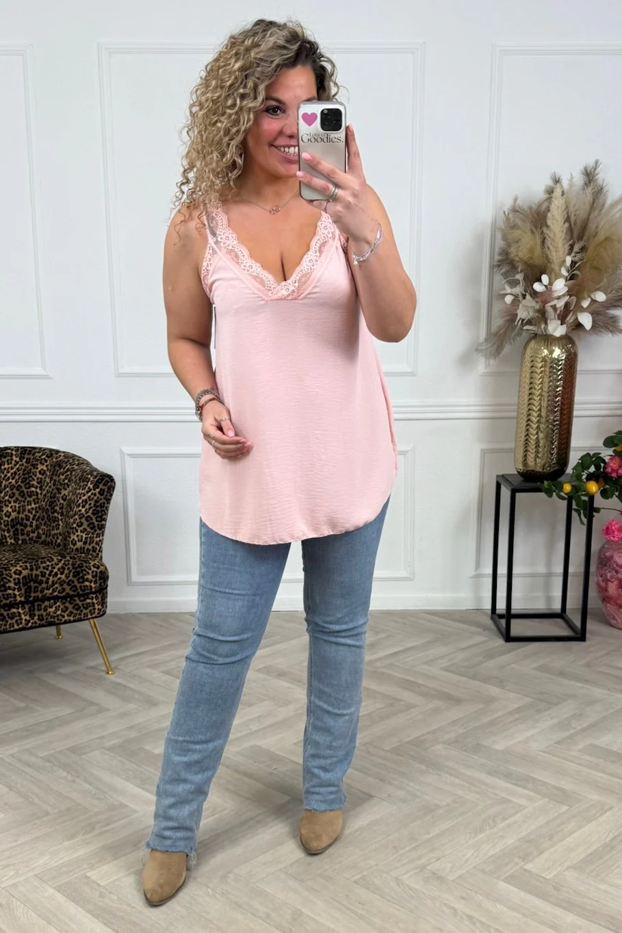 Curvy Sisi Lace Top - Soft Pink