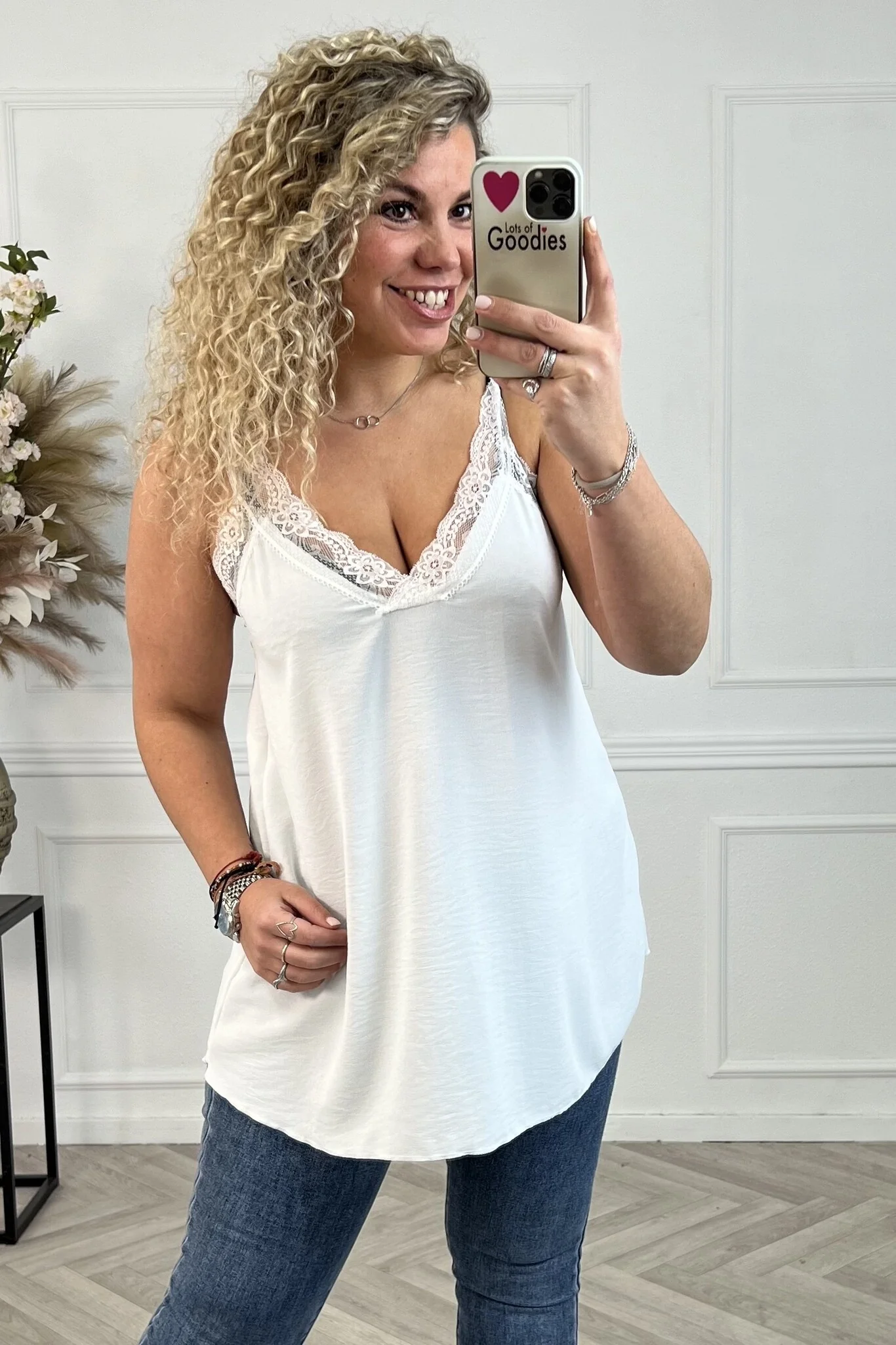 Curvy Sisi Lace Top - White