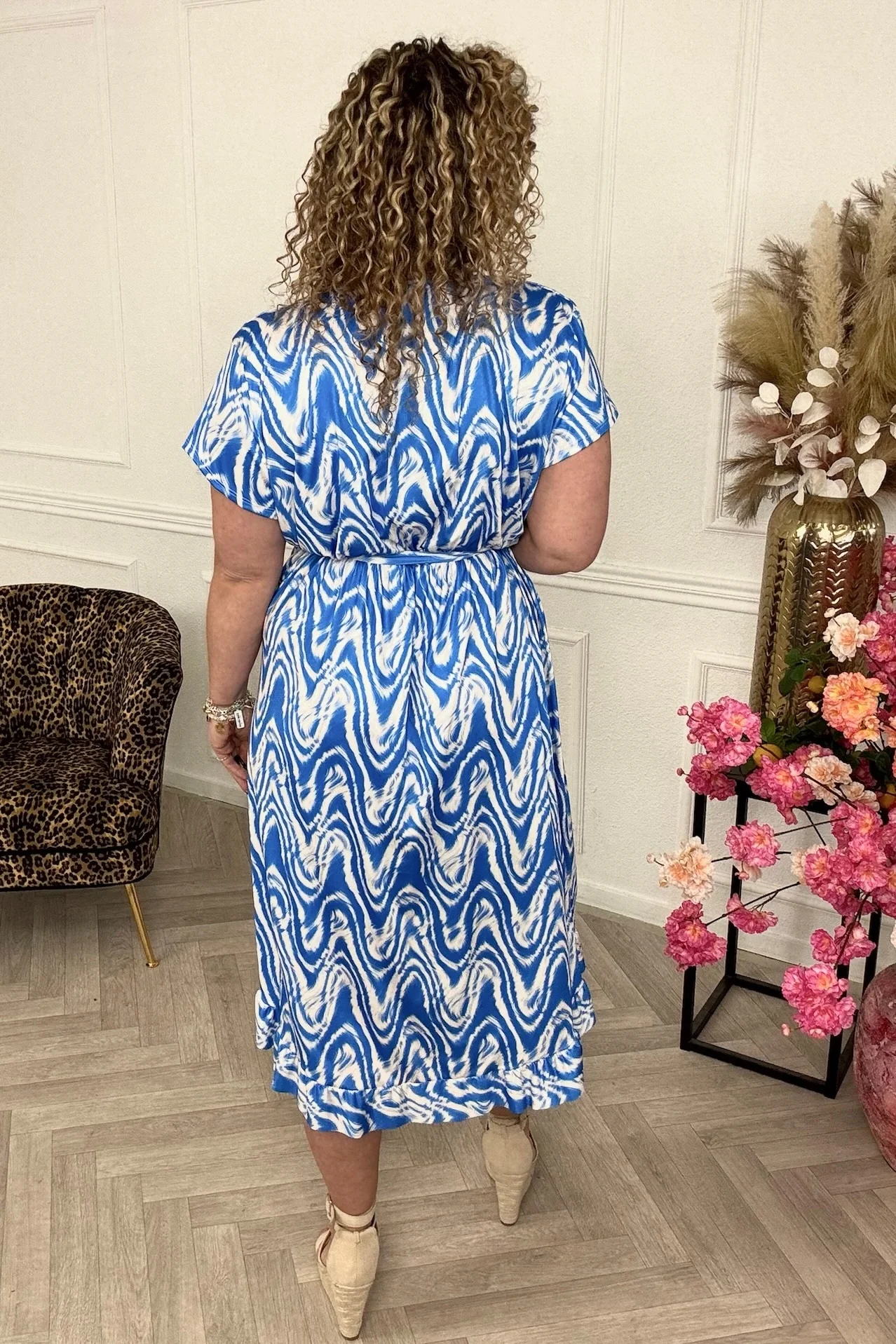 Curvy Spanish Swirl Dress - Blue - Image 2