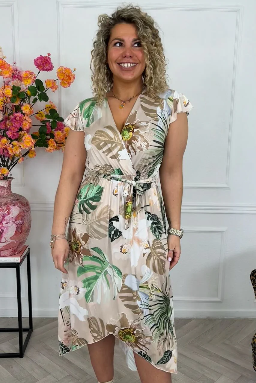 Curvy Strik Forest Dress - Beige - Image 3