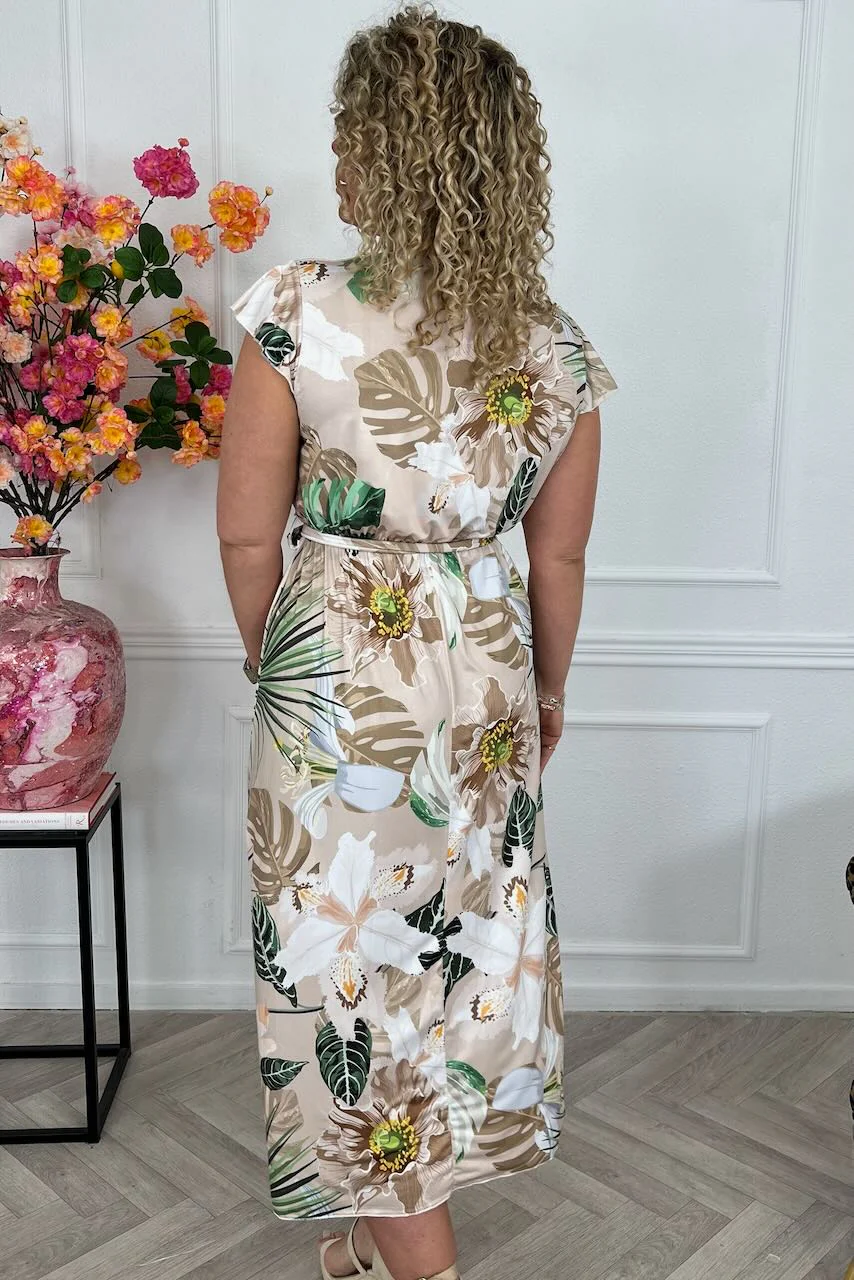 Curvy Strik Forest Dress - Beige - Image 5