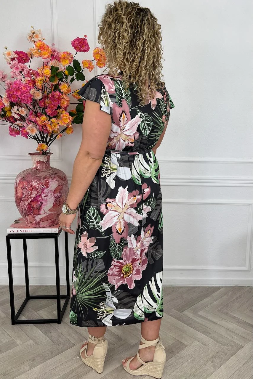 Curvy Strik Forest Dress - Black/Pink - Image 3
