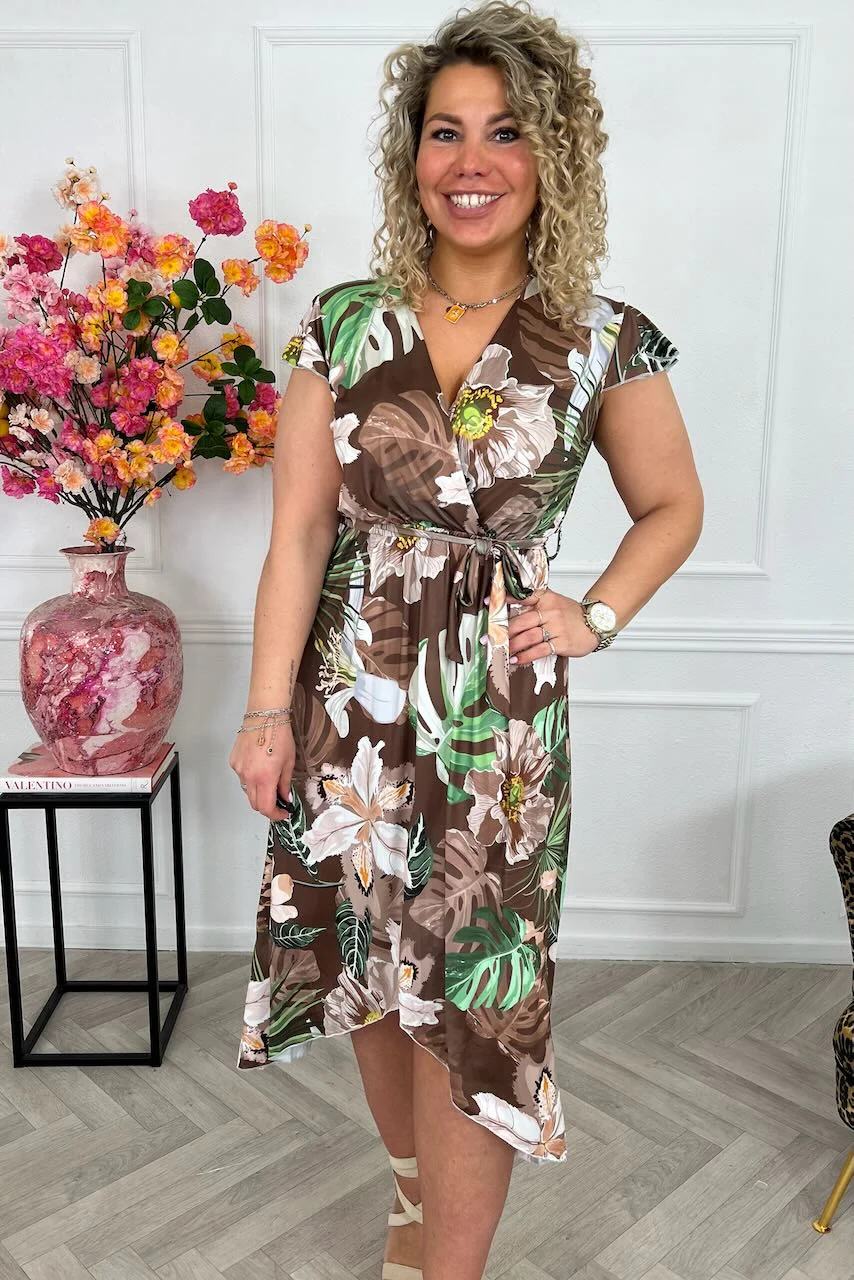 Curvy Strik Forest Dress - Brown - Image 3