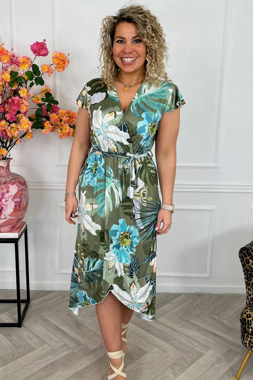 Curvy Strik Forest Dress - Turquoise