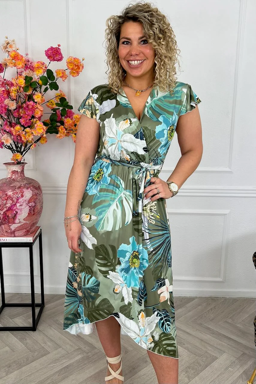 Curvy Strik Forest Dress - Turquoise - Image 2