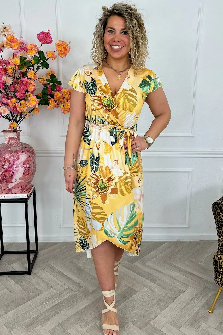 Curvy Strik Forest Dress - Yellow - Image 2
