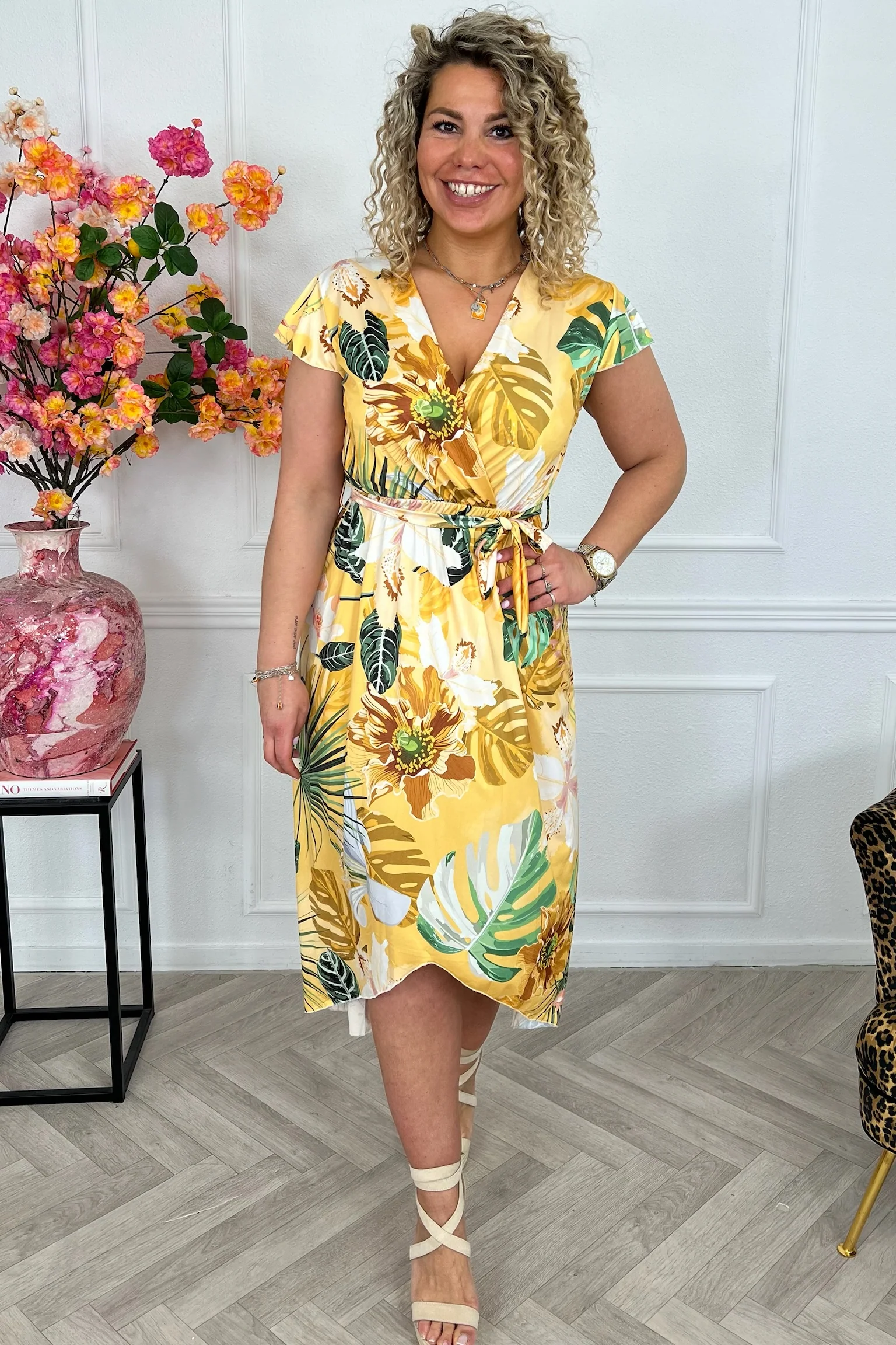 Curvy Strik Forest Dress - Yellow - Image 6