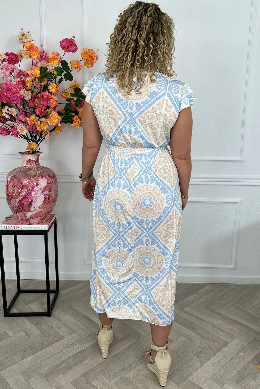 Curvy Strik Lissabon Dress - Light Blue/Beige - Image 4