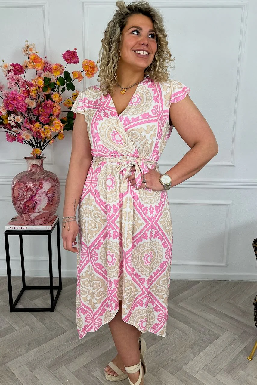 Curvy Strik Lissabon Dress - Pink/Beige - Image 2