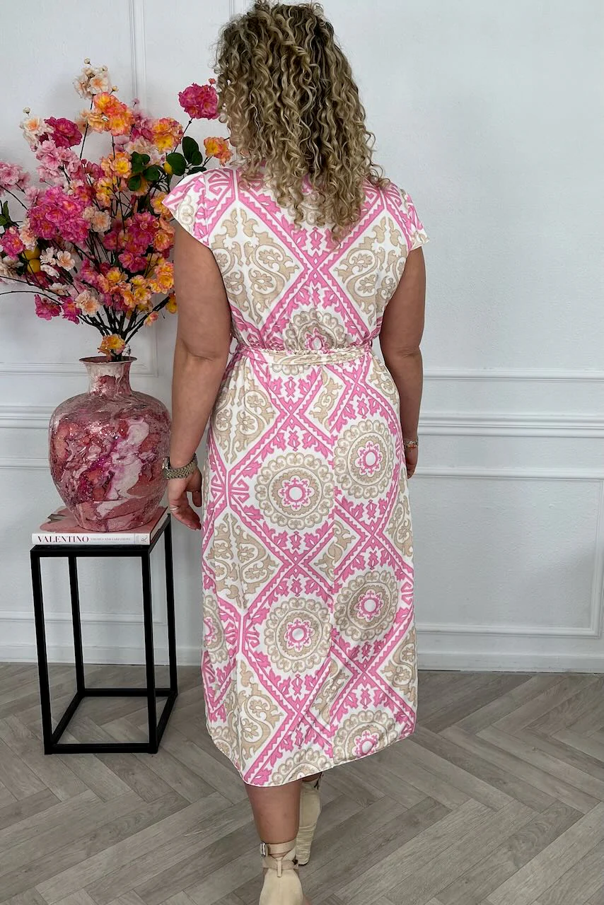 Curvy Strik Lissabon Dress - Pink/Beige - Image 3