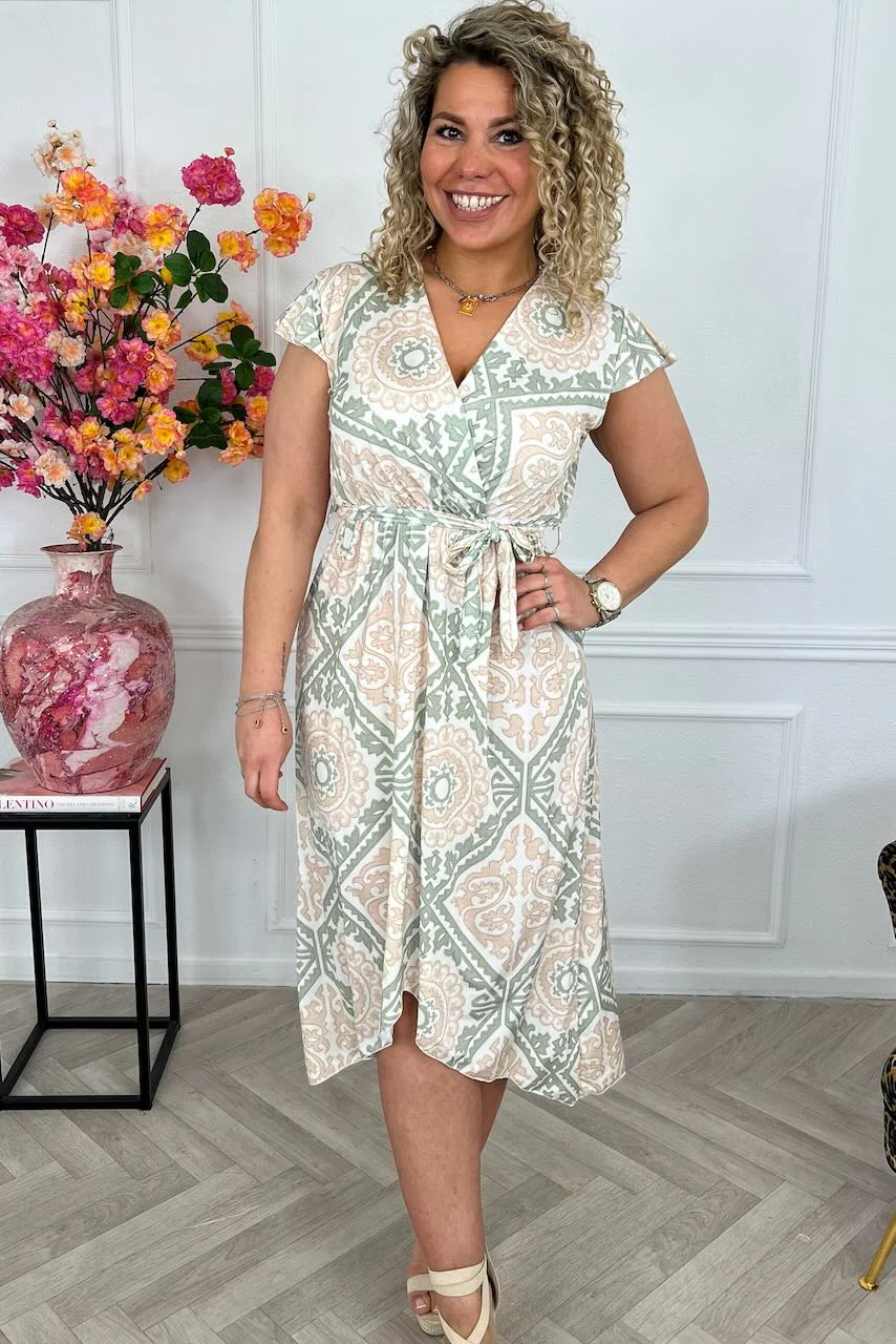Curvy Strik Lissabon Dress - Sage/Beige - Image 2