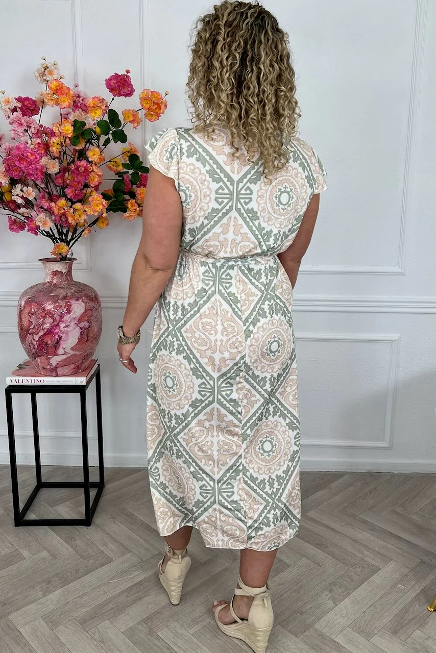Curvy Strik Lissabon Dress - Sage/Beige - Image 4