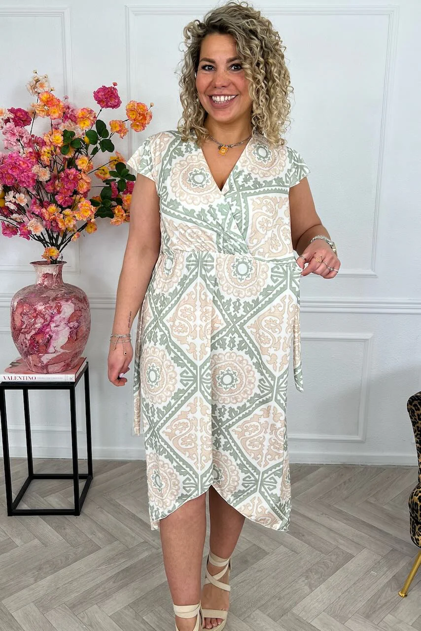 Curvy Strik Lissabon Dress - Sage/Beige - Image 5