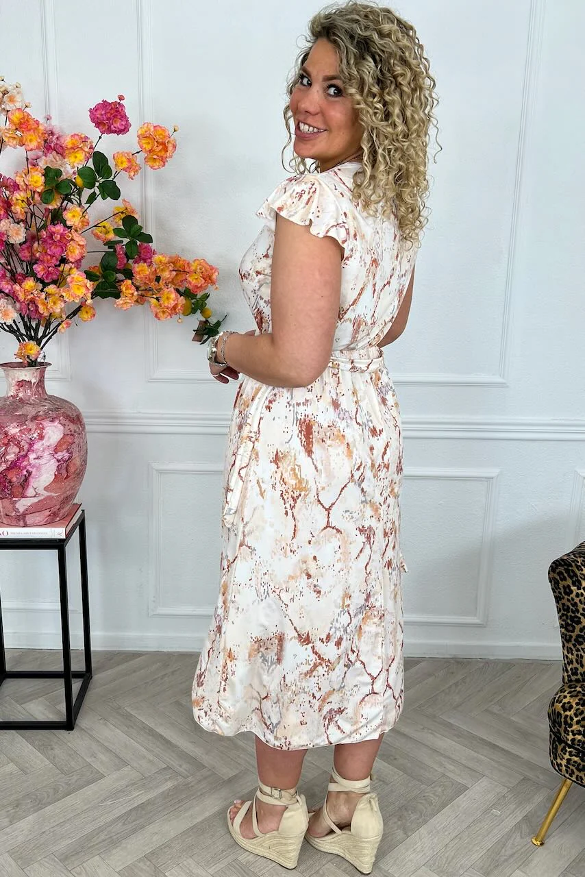 Curvy Strik Marble Dress - Beige - Image 4