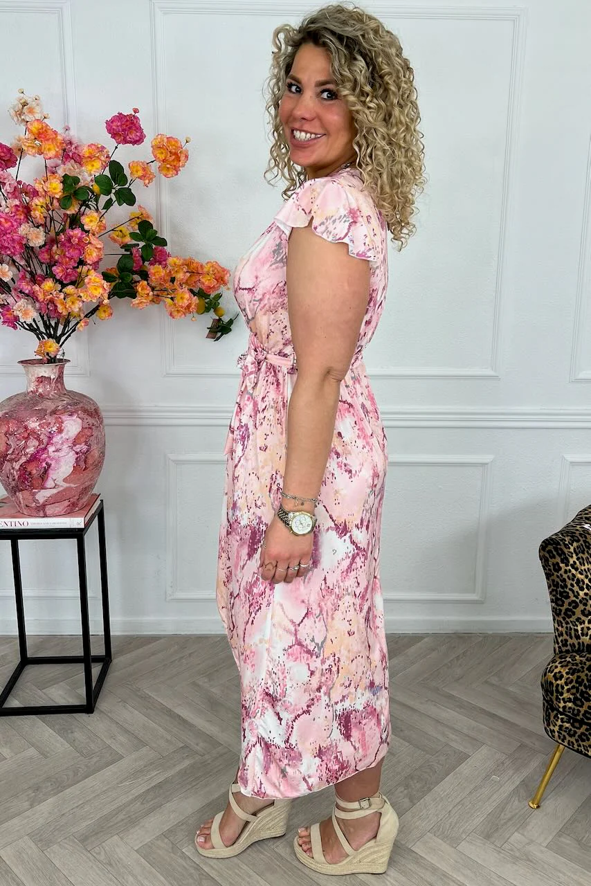 Curvy Strik Marble Dress - Pink - Image 3