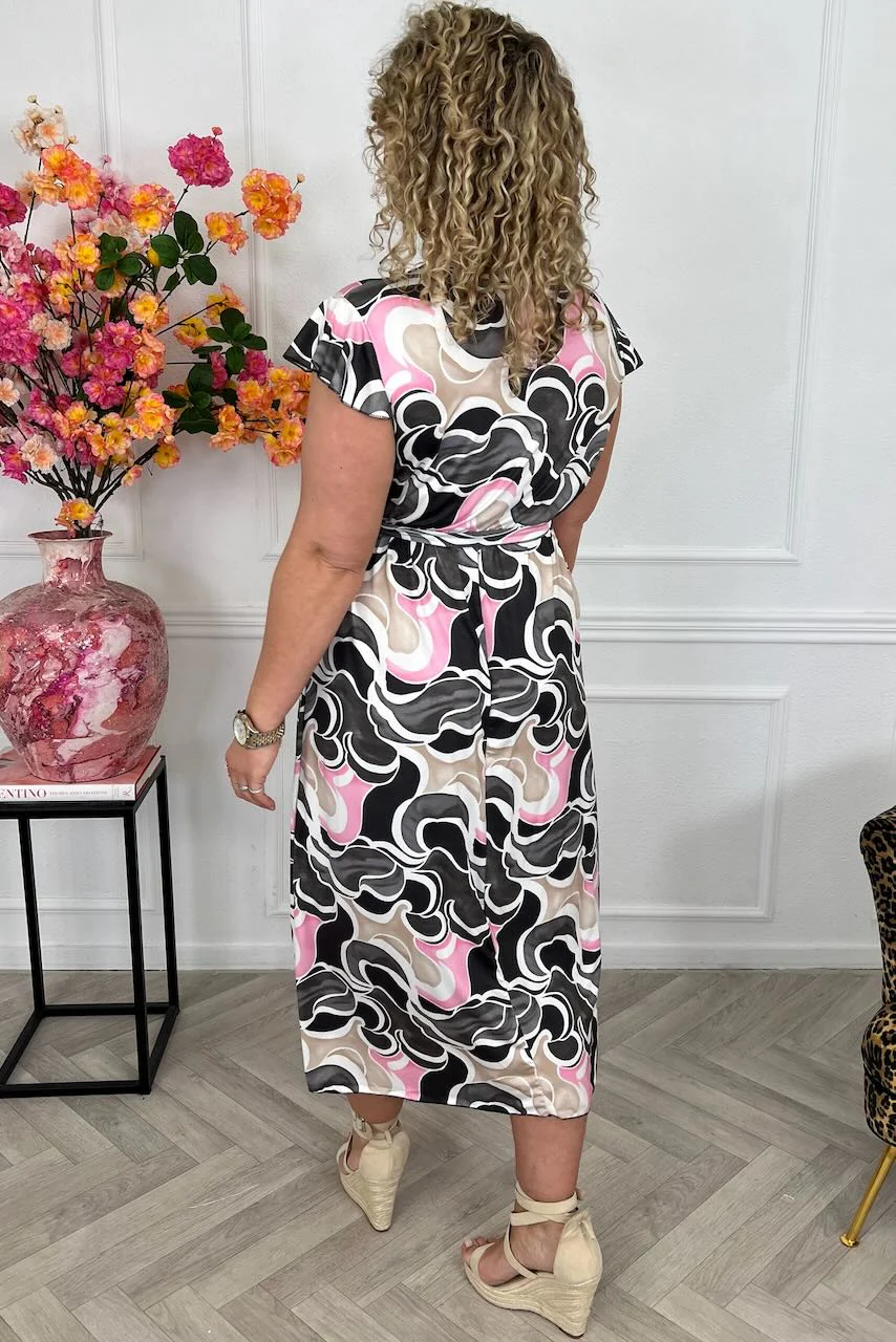Curvy Strik Tenerife Dress - Black/Pink - Image 4