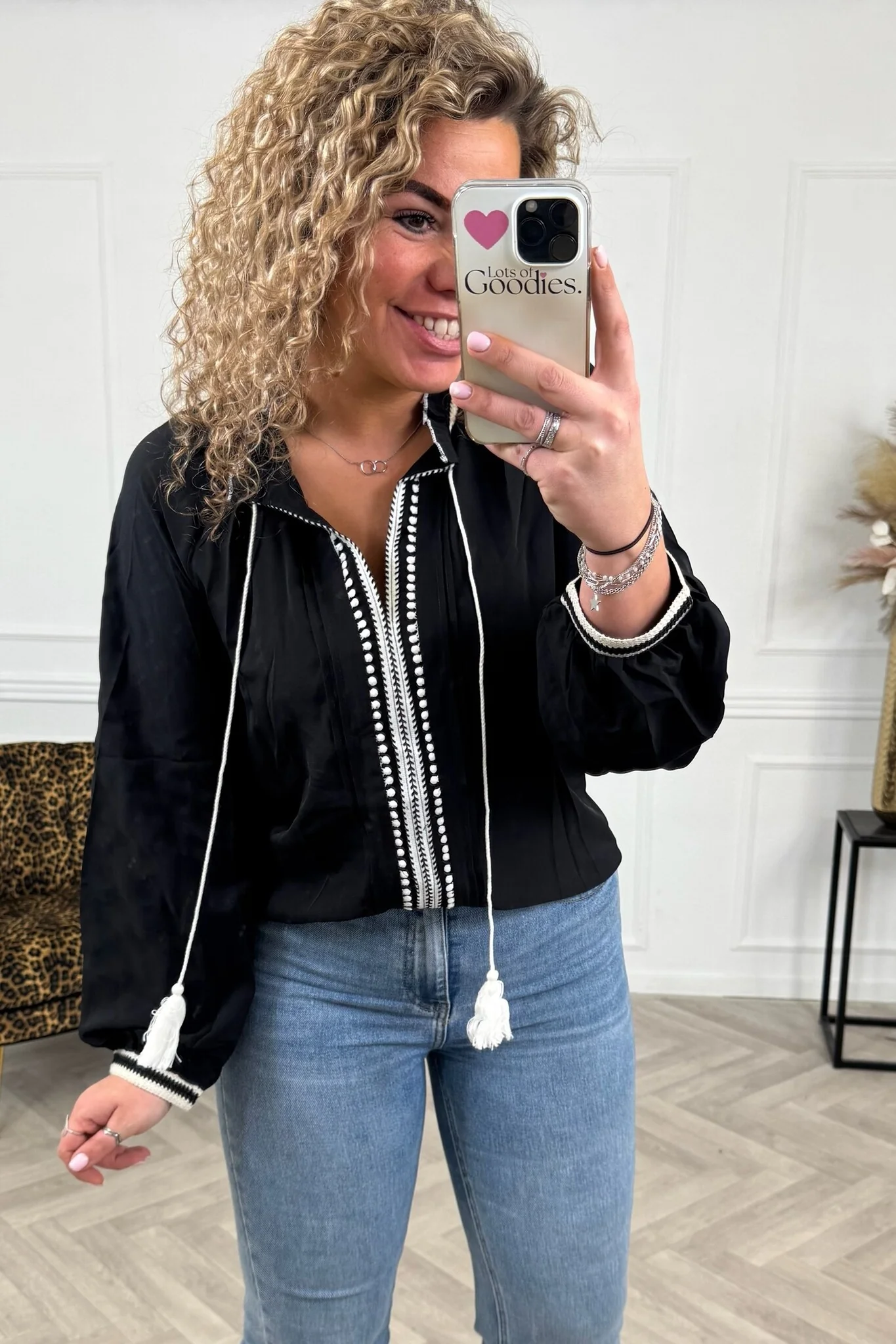 Daisy Blouse - Black - Image 2
